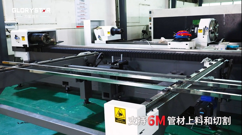 6000瓦雙卡盤激光切管機，高效率，高精度，高品質