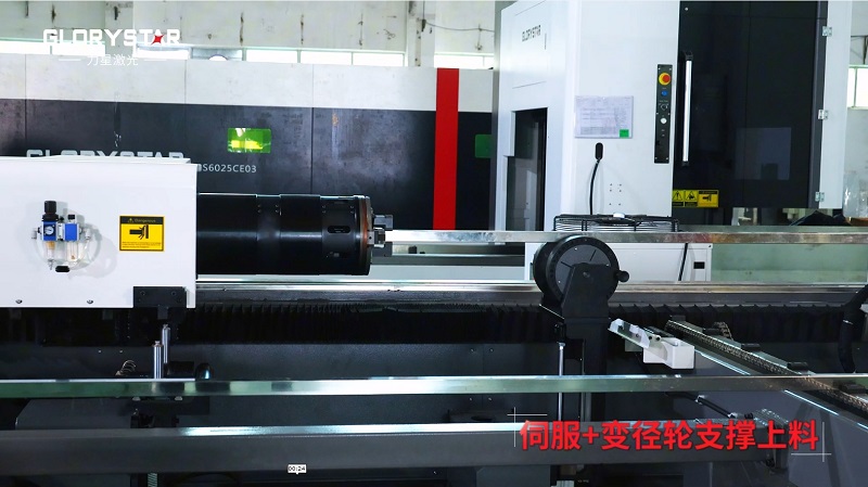 6000瓦雙卡盤激光切管機，高效率，高精度，高品質