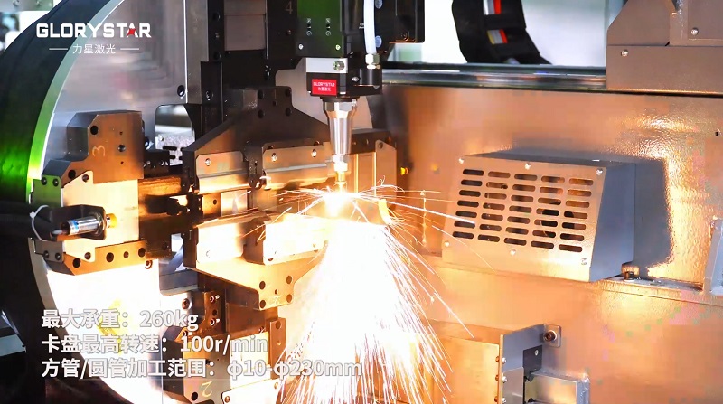 6000瓦雙卡盤激光切管機，高效率，高精度，高品質